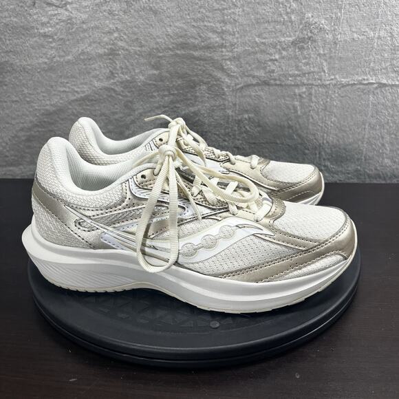 Saucony Womens Size 6.5 Cohesion 17 Beige Lace Up Athletic Running Shoes - Picture 1 of 10